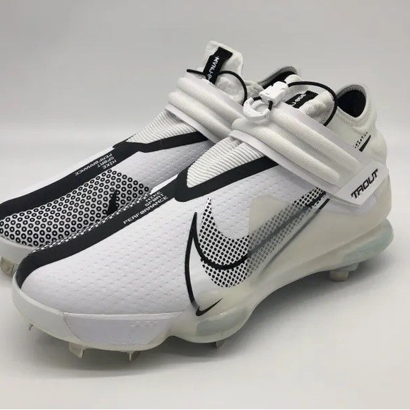 Nike Force Zoom Trout 7 Baseball Metal Cleats White Black Men’s CI3134-102 - Picture 2 of 7